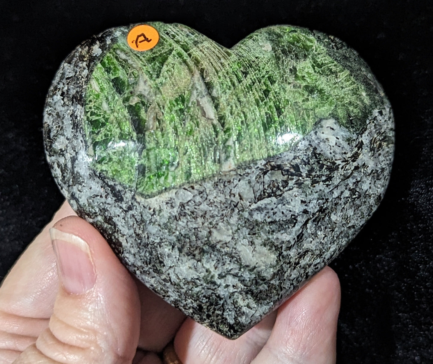 Diopside Hearts and Palms with Pyrite and Calcite Inclusions