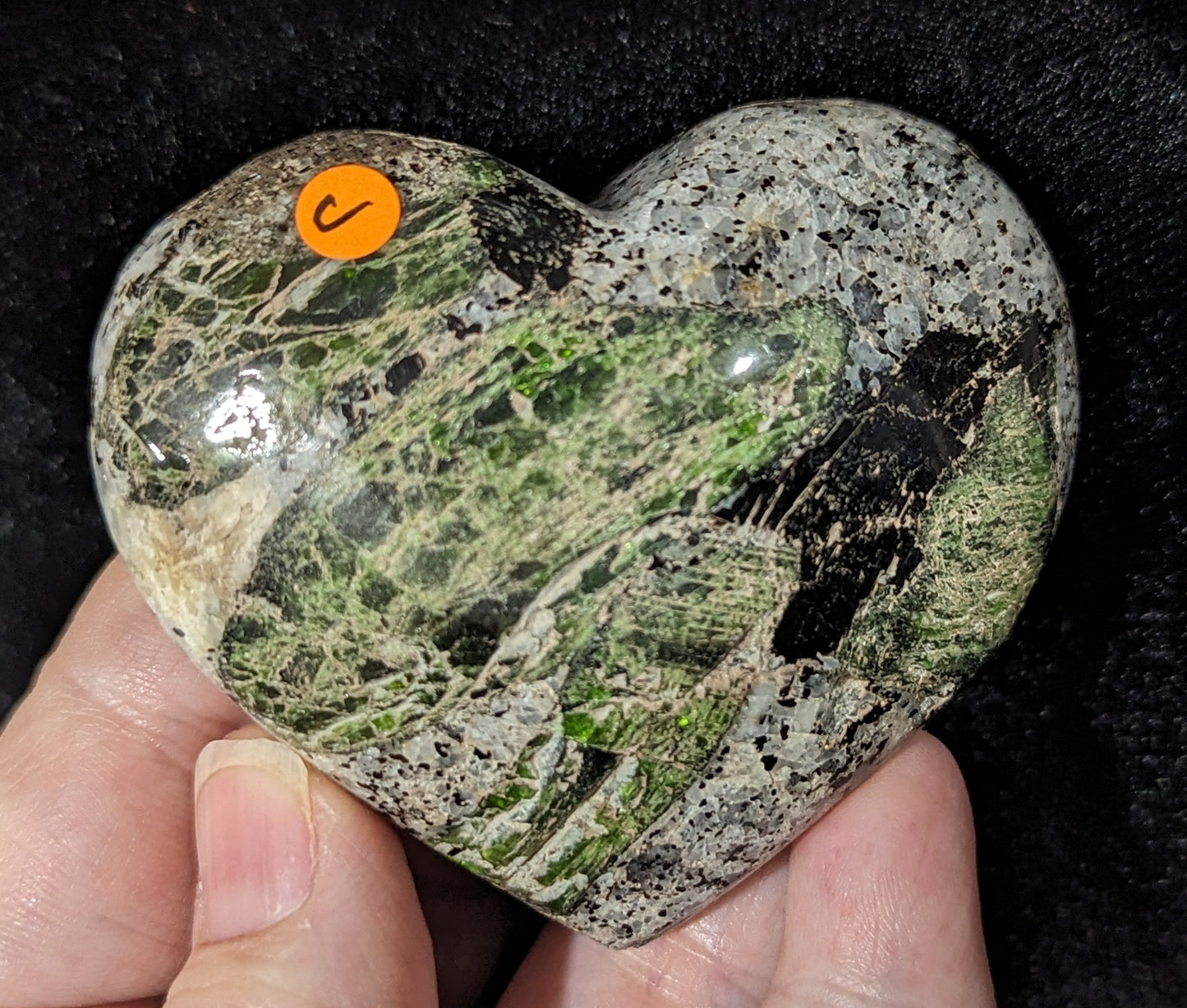 Diopside Hearts and Palms with Pyrite and Calcite Inclusions