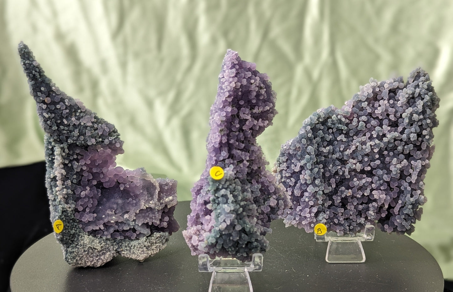 Grape Agate Clusters ~ Purple and Green Grape Agate Specimens ~ Botryoidal Purple Chalcedony Specimens