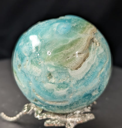 Druzy Blue Aragonite and Smithsonite Sphere