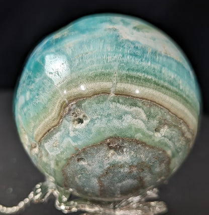 Druzy Blue Aragonite and Smithsonite Sphere