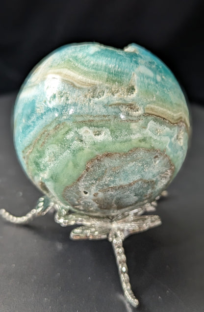 Druzy Blue Aragonite and Smithsonite Sphere