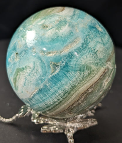 Druzy Blue Aragonite and Smithsonite Sphere