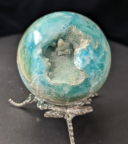 Druzy Blue Aragonite and Smithsonite Sphere