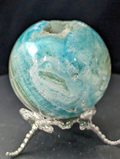 Druzy Blue Aragonite and Smithsonite Sphere