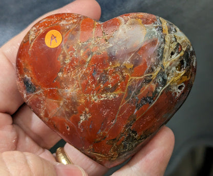 Puffy Red Jasper Hearts from Indonesia