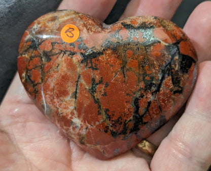 Puffy Red Jasper Hearts from Indonesia