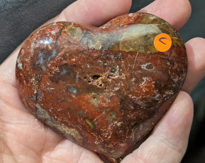 Puffy Red Jasper Hearts from Indonesia