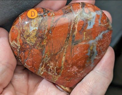 Puffy Red Jasper Hearts from Indonesia