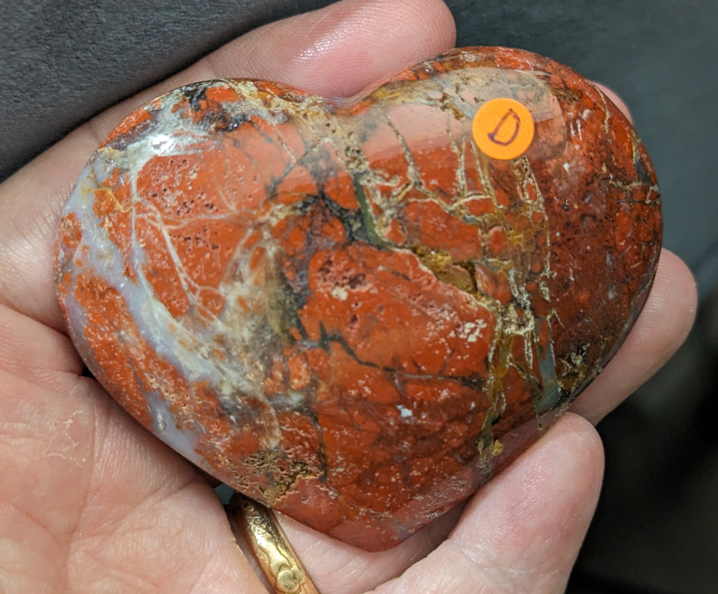 Puffy Red Jasper Hearts from Indonesia