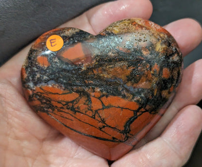 Puffy Red Jasper Hearts from Indonesia