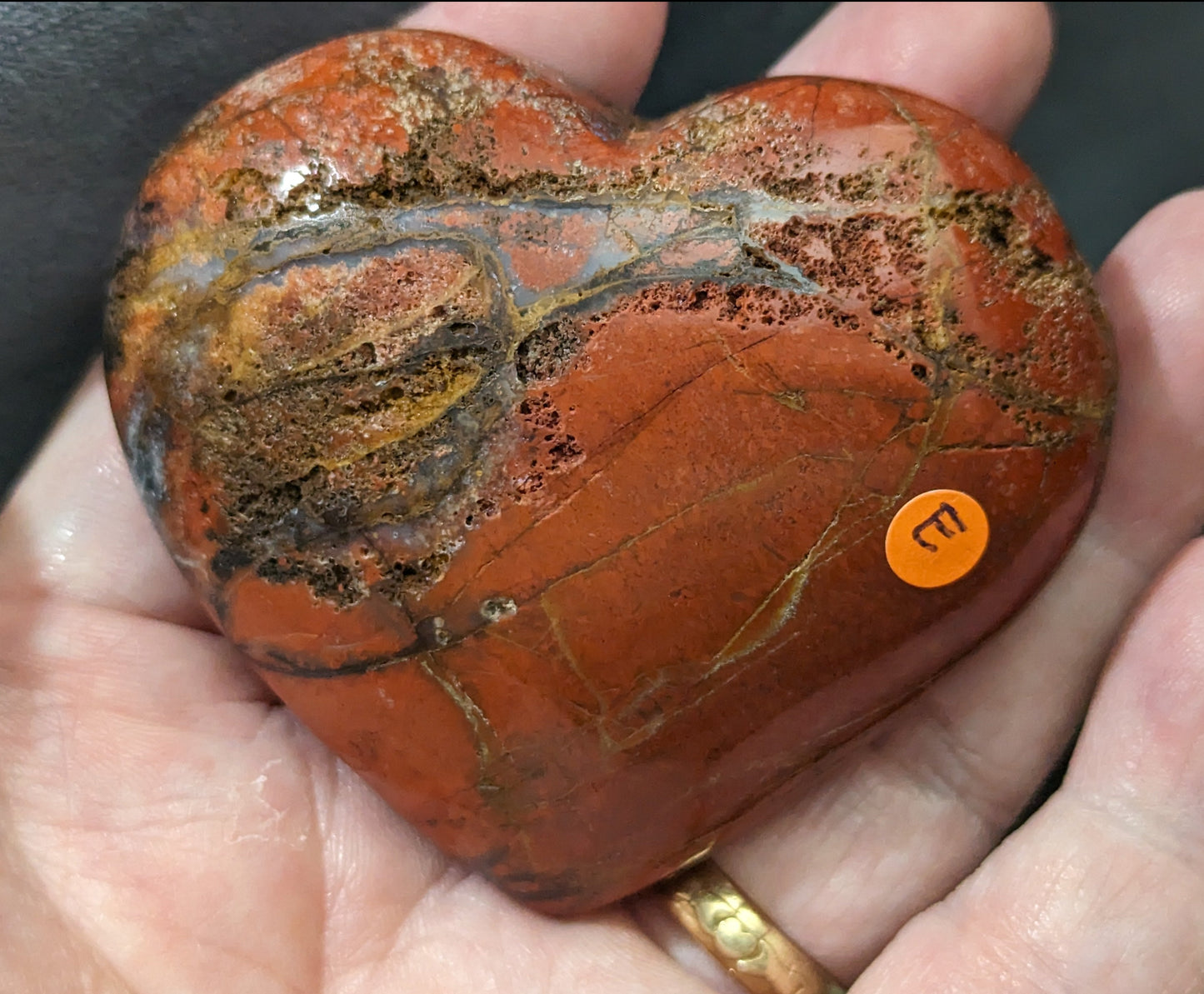 Puffy Red Jasper Hearts from Indonesia