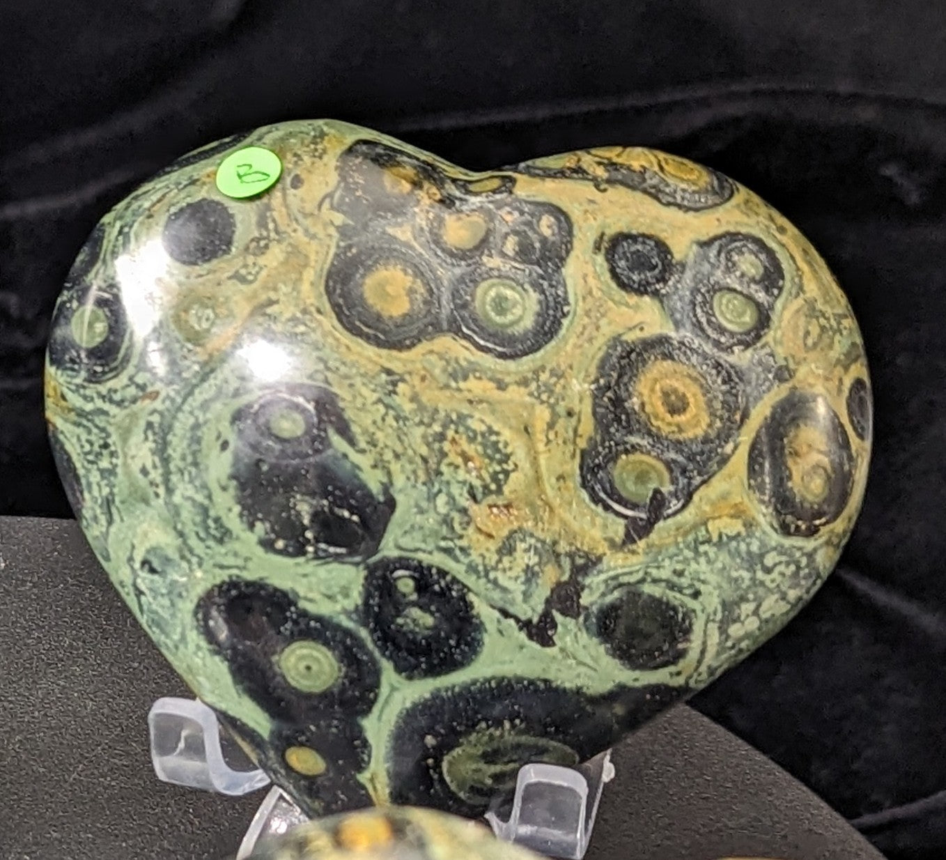 Puffy Kambaba Jasper Heart ~ Green Stromatolite Jasper