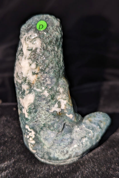 Mother Earth Goddess Carving ~ Moss Agate Goddess Figurine