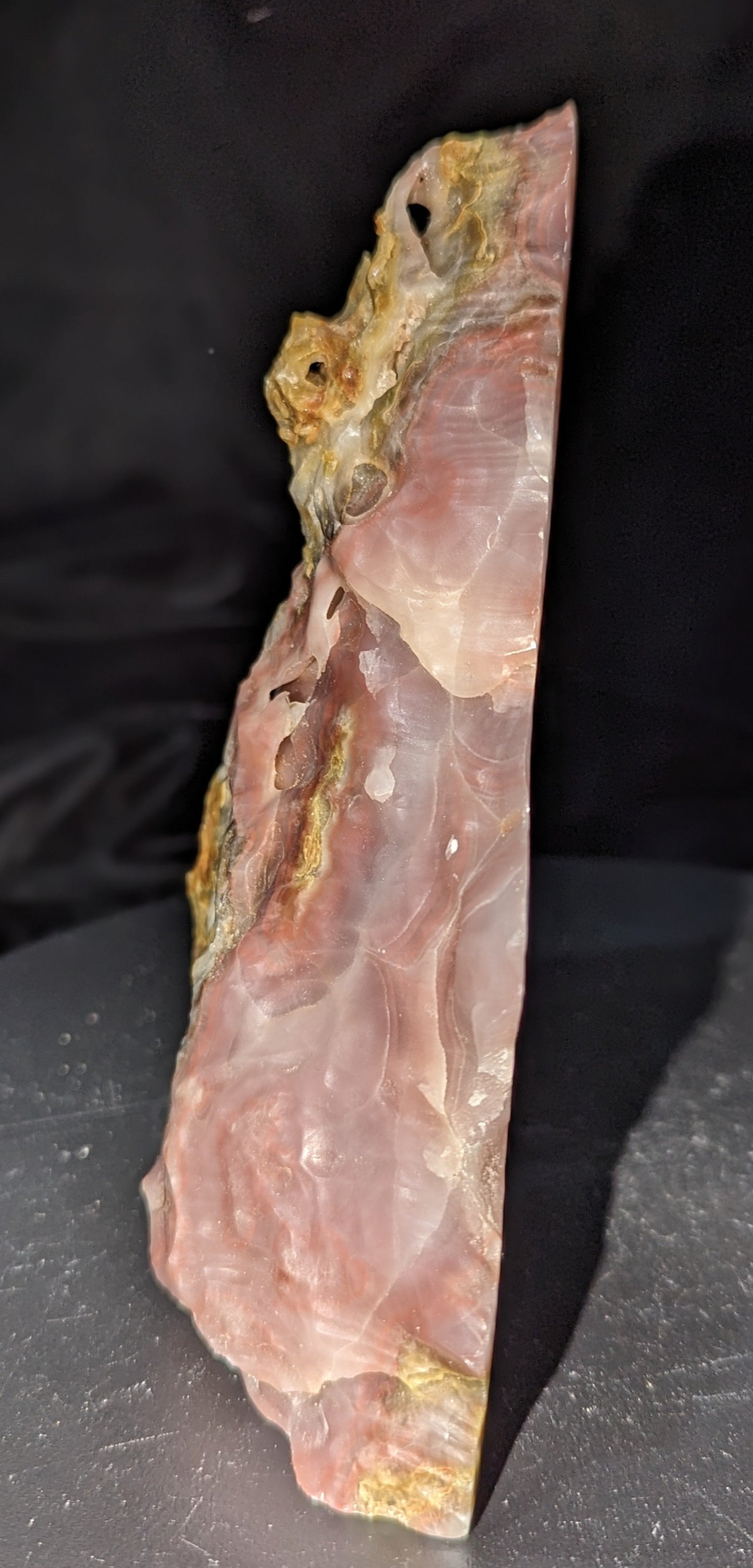 Pink Banded Onyx Polished and Raw Freeform ~ Raw Pink Onyx Crystal