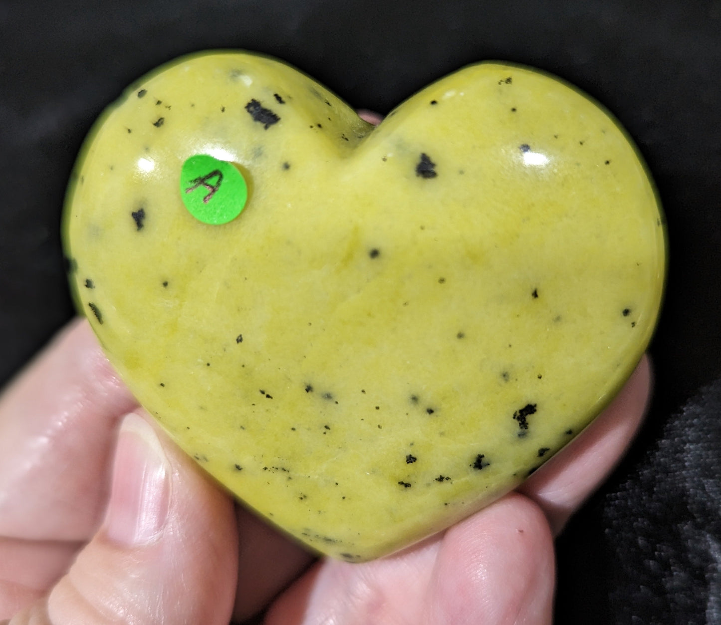 Jade Palm Stones with Hematite ~ Jade Palms ~ Yellow Jade Heart