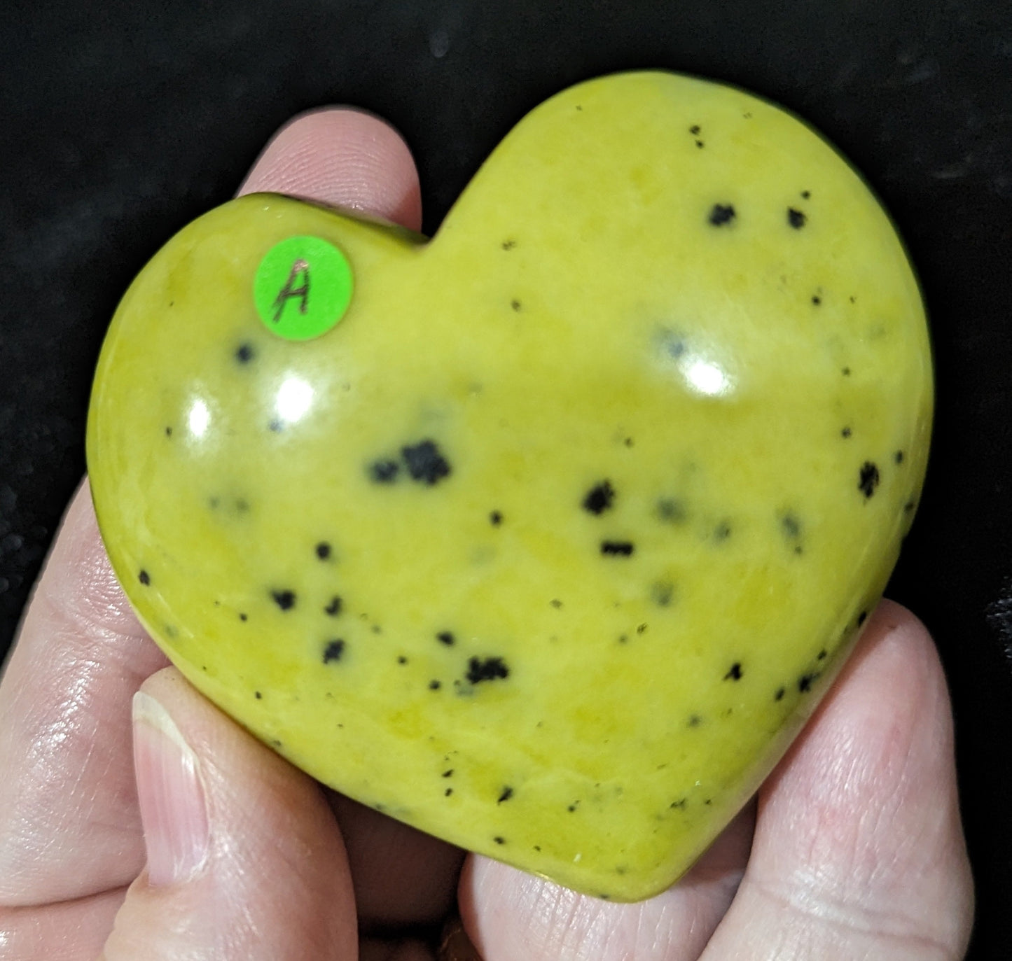 Jade Palm Stones with Hematite ~ Jade Palms ~ Yellow Jade Heart