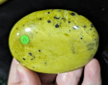 Jade Palm Stones with Hematite ~ Jade Palms ~ Yellow Jade Heart