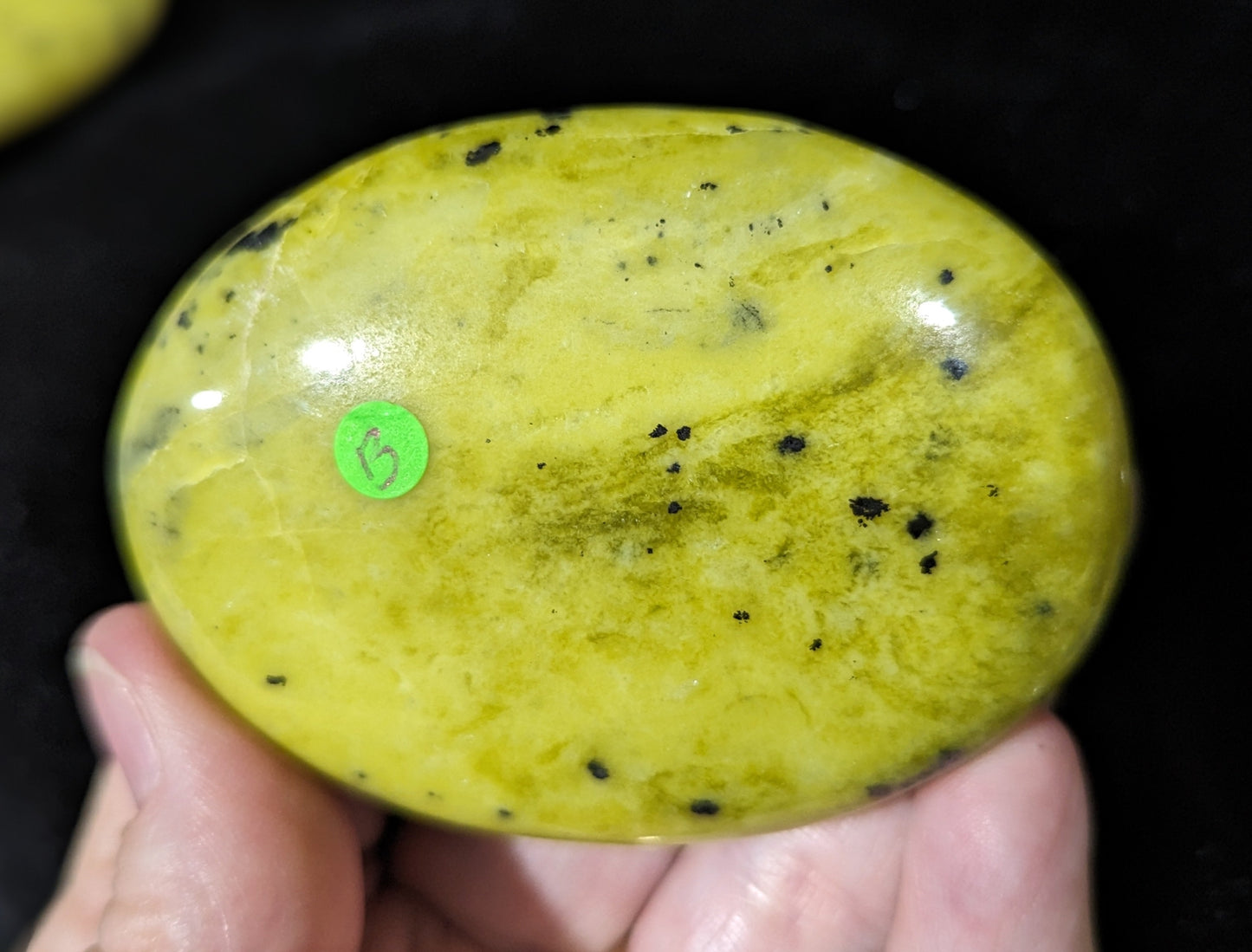 Jade Palm Stones with Hematite ~ Jade Palms ~ Yellow Jade Heart