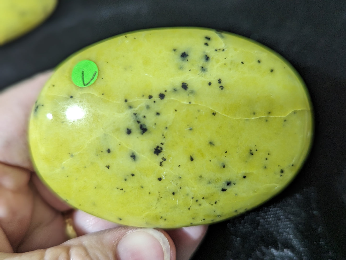 Jade Palm Stones with Hematite ~ Jade Palms ~ Yellow Jade Heart