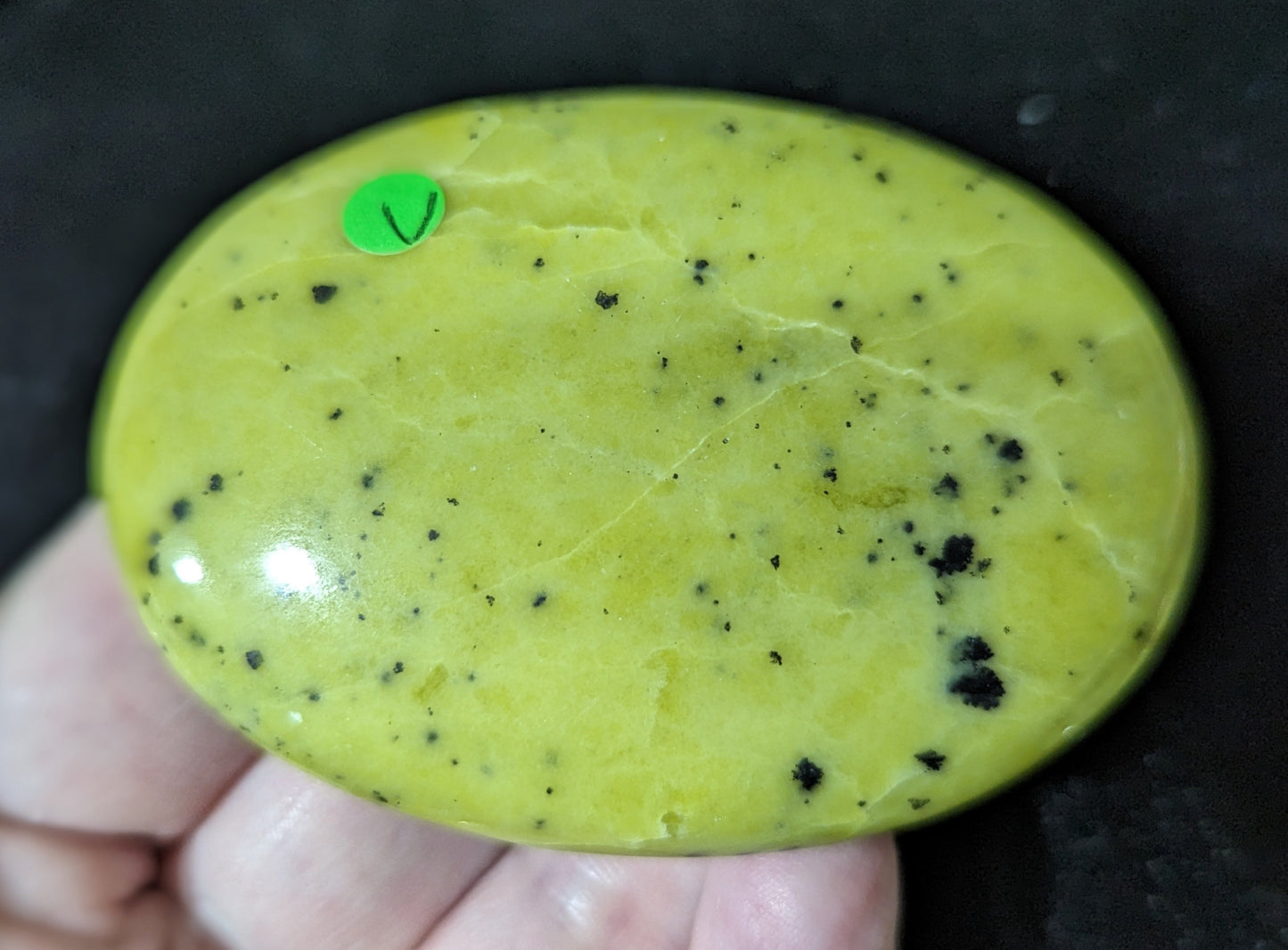 Jade Palm Stones with Hematite ~ Jade Palms ~ Yellow Jade Heart