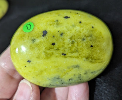 Jade Palm Stones with Hematite ~ Jade Palms ~ Yellow Jade Heart