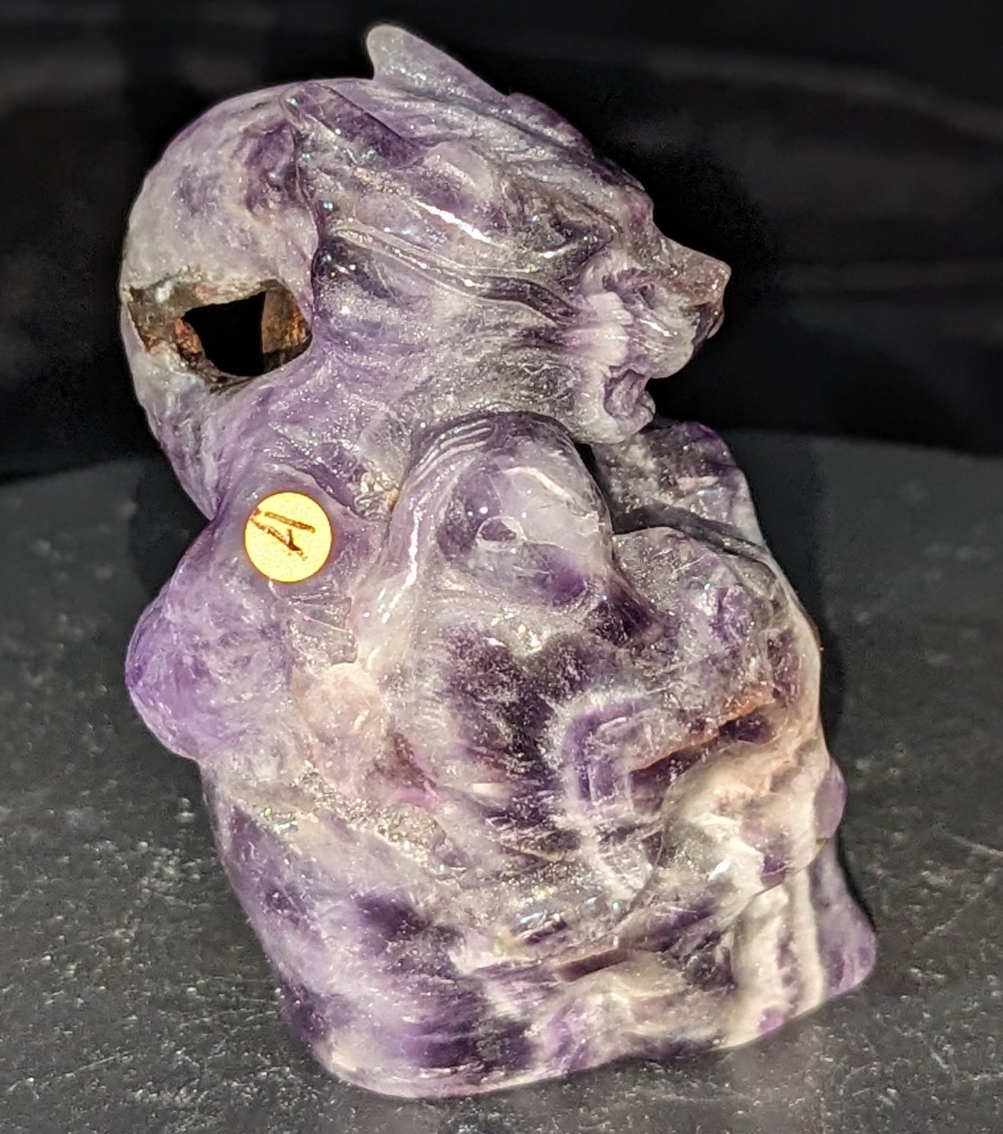 Dragon On Skull Carvings ~ Dream Amethyst ~ Red Jasper ~ Purple Howlite