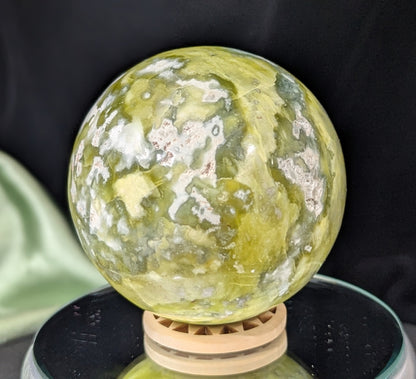 Jade Sphere ~ Natural Green Jade Sphere ~ Jade Crystal Ball