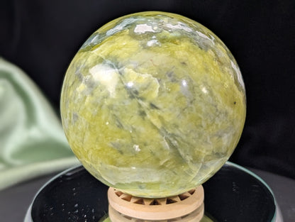 Jade Sphere ~ Natural Green Jade Sphere ~ Jade Crystal Ball