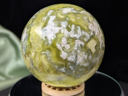 Jade Sphere ~ Natural Green Jade Sphere ~ Jade Crystal Ball