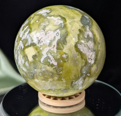 Jade Sphere ~ Natural Green Jade Sphere ~ Jade Crystal Ball