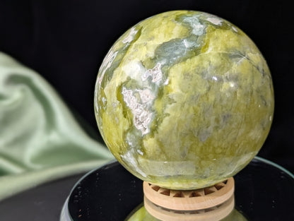 Jade Sphere ~ Natural Green Jade Sphere ~ Jade Crystal Ball