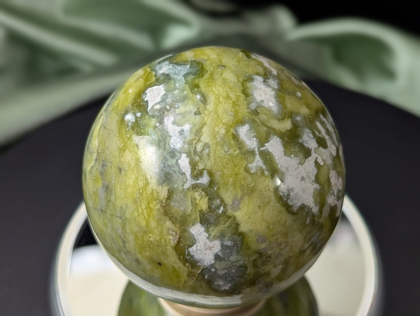 Jade Sphere ~ Natural Green Jade Sphere ~ Jade Crystal Ball