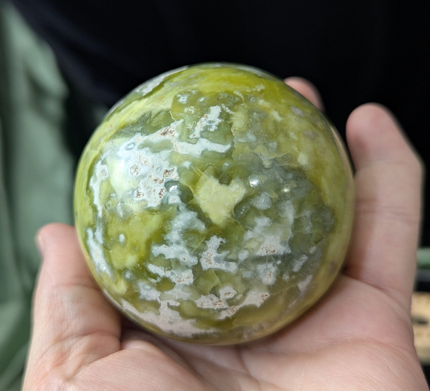 Jade Sphere ~ Natural Green Jade Sphere ~ Jade Crystal Ball