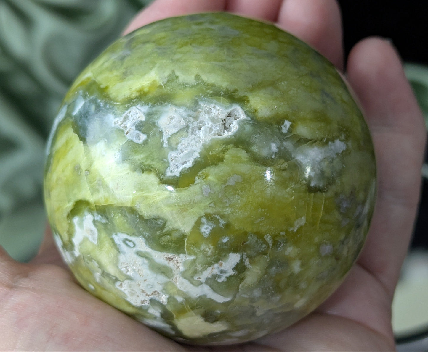 Jade Sphere ~ Natural Green Jade Sphere ~ Jade Crystal Ball