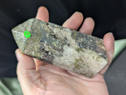 Epidote with Quartz Towers ~ Hand Carved Natural Epidote Towers Quartz Matrix