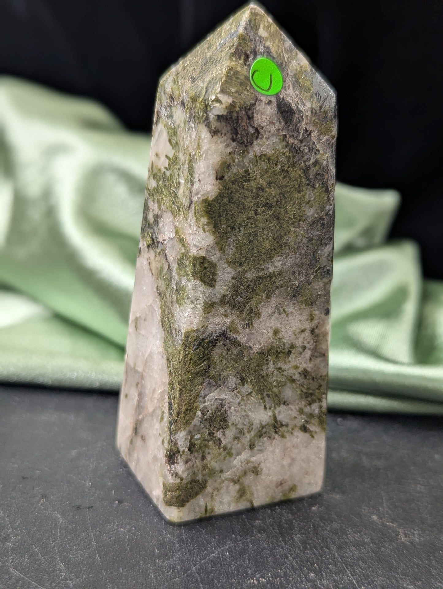 Epidote with Quartz Towers ~ Hand Carved Natural Epidote Towers Quartz Matrix