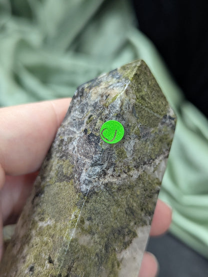 Epidote with Quartz Towers ~ Hand Carved Natural Epidote Towers Quartz Matrix