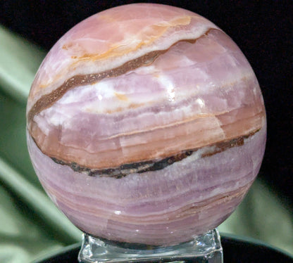 Polished Pink Aragonite Sphere ~ AAA Quality Pink Aragonite Crystal Ball
