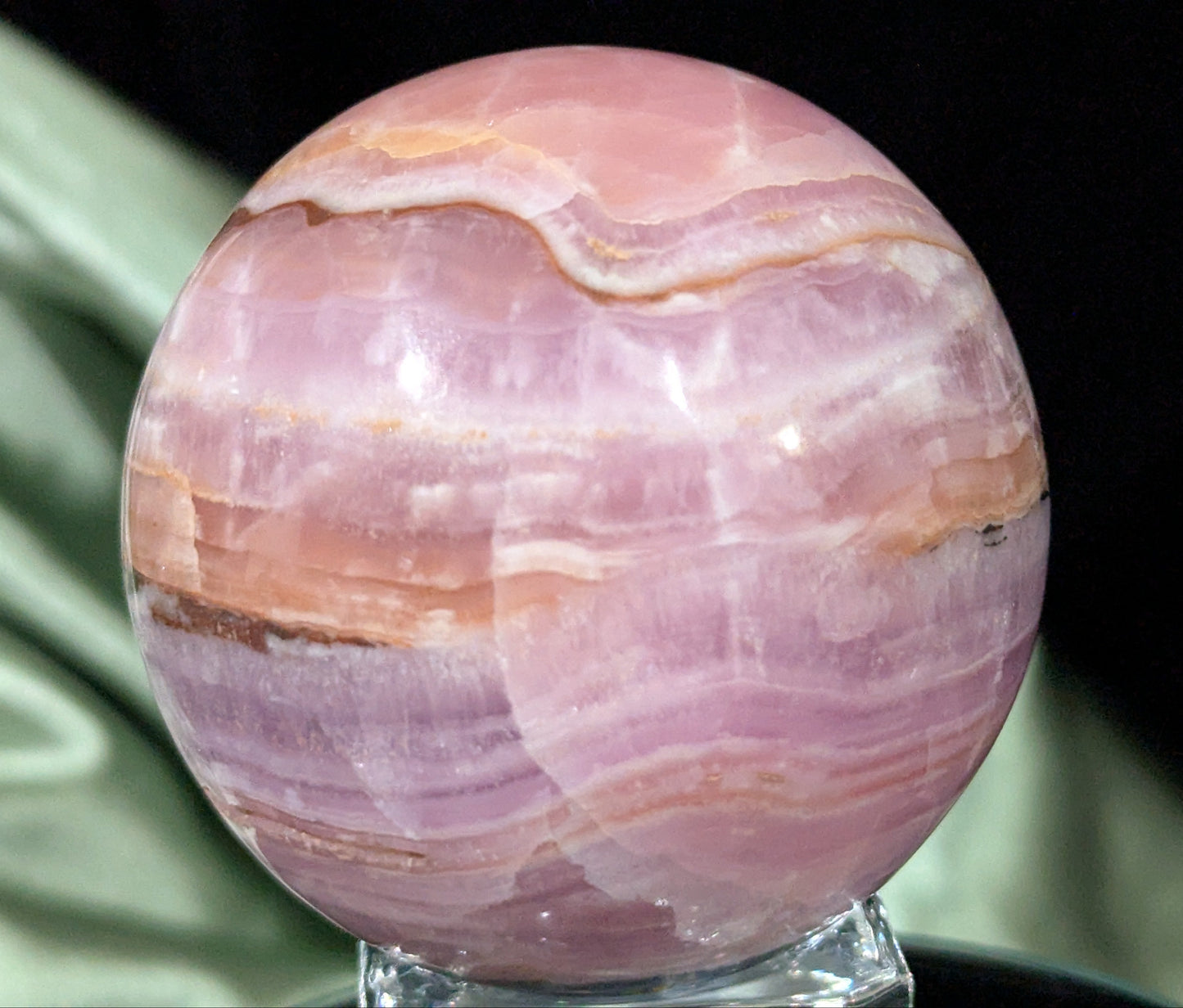 Polished Pink Aragonite Sphere ~ AAA Quality Pink Aragonite Crystal Ball