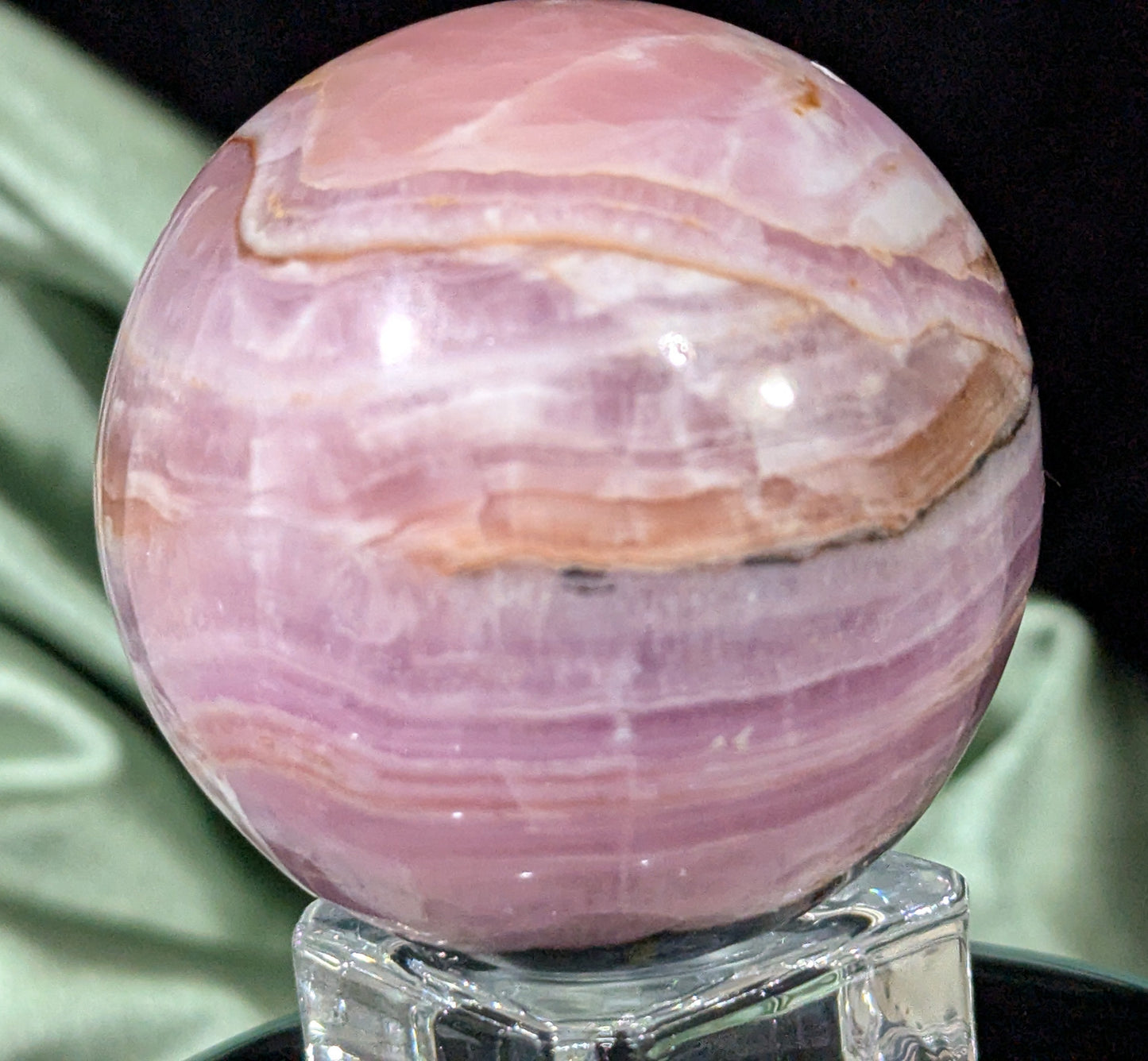 Polished Pink Aragonite Sphere ~ AAA Quality Pink Aragonite Crystal Ball