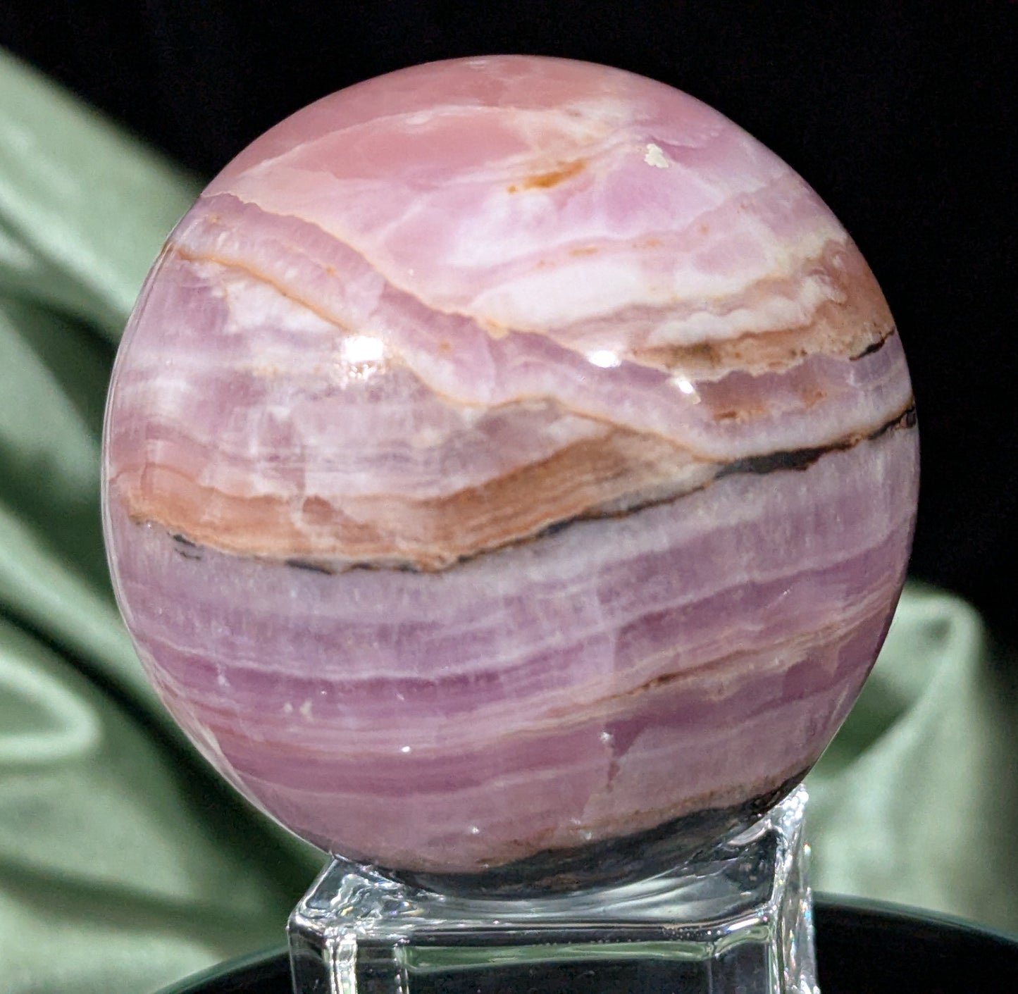 Polished Pink Aragonite Sphere ~ AAA Quality Pink Aragonite Crystal Ball