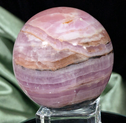 Polished Pink Aragonite Sphere ~ AAA Quality Pink Aragonite Crystal Ball