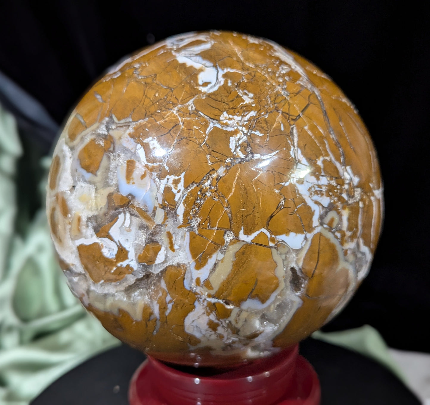 Rare Maligano Jasper Sphere ~ XXL Indonesian Maligano Jasper Crystal Ball ~ Crystal Orb