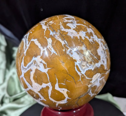 Rare Maligano Jasper Sphere ~ XXL Indonesian Maligano Jasper Crystal Ball ~ Crystal Orb