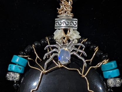 Opal Spider Pendant