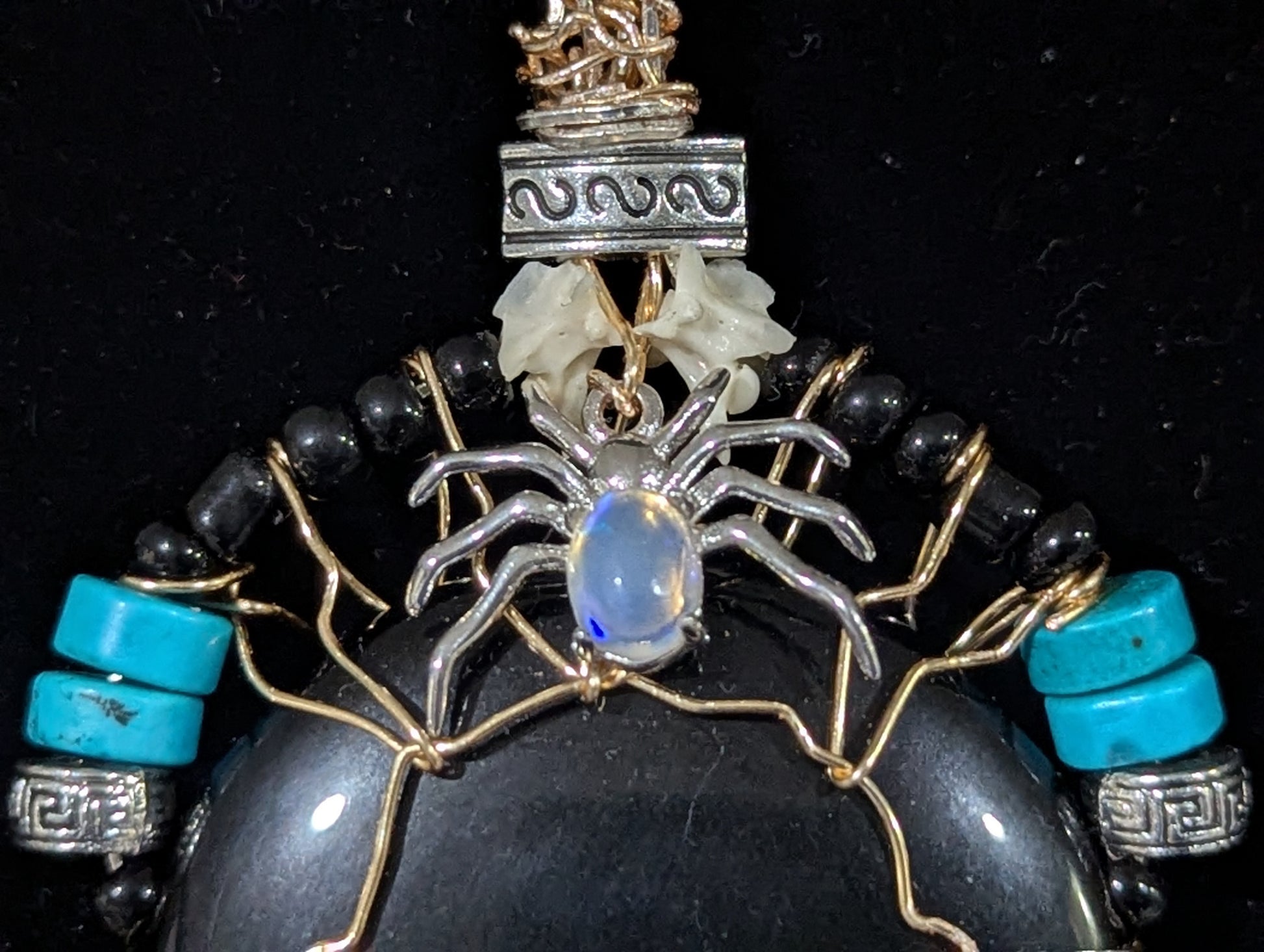 Opal Spider Pendant