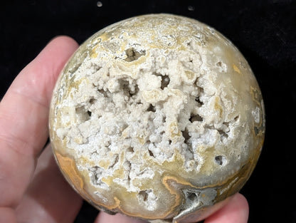 Super Druzy Yellow Crazy Lace Agate Sphere from Indonesia