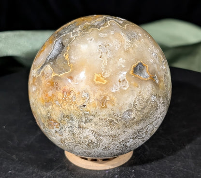 Super Druzy Yellow Crazy Lace Agate Sphere from Indonesia