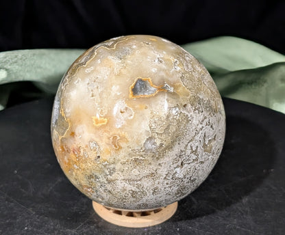 Super Druzy Yellow Crazy Lace Agate Sphere from Indonesia
